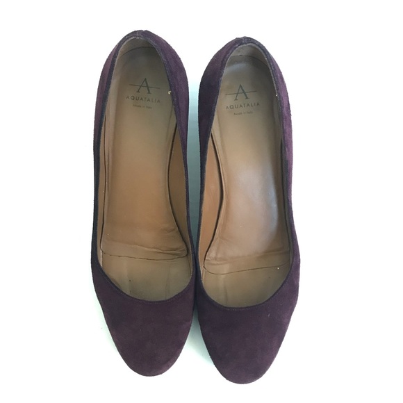 Aquatalia maroon block heel pumps Sz 8 - Picture 2 of 9